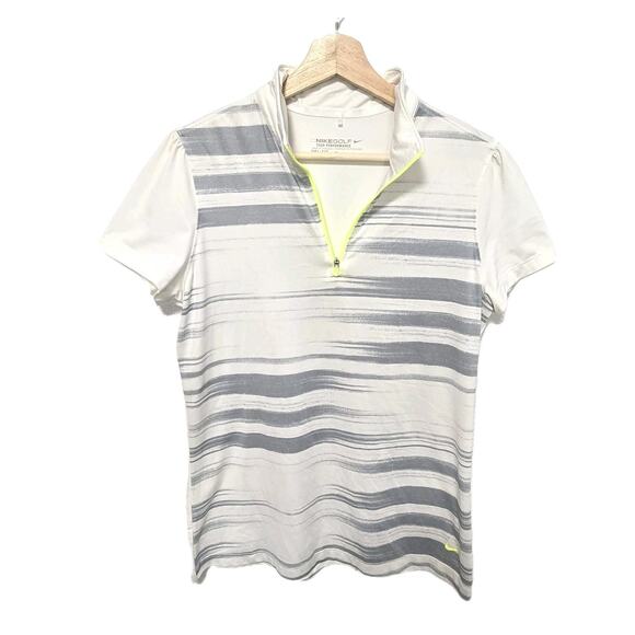 Nike Golf Tour Performance Dri-Fit Short Sleeve 1/4 Zip Mock Neck Pullover Sz M - Picture 1 of 5